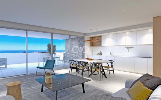 Apartamento contemporâneo de 3 quartos situado num condomínio luxo com piscina.